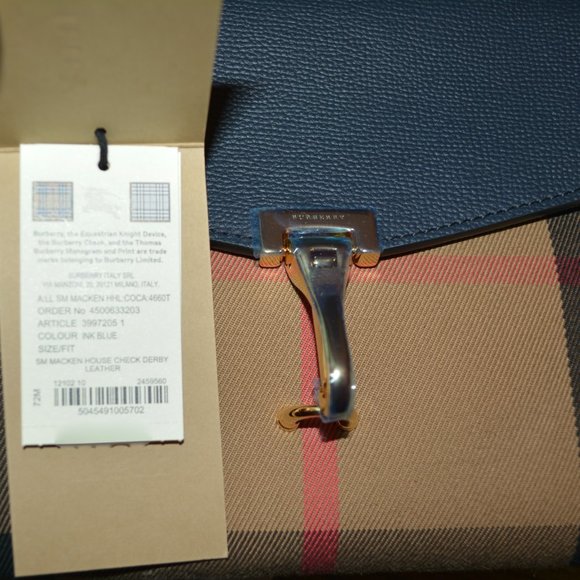 NWT BURBERRY MACKEN DERBY LEATHER CROSSBODY BAG - Picture 6 of 8